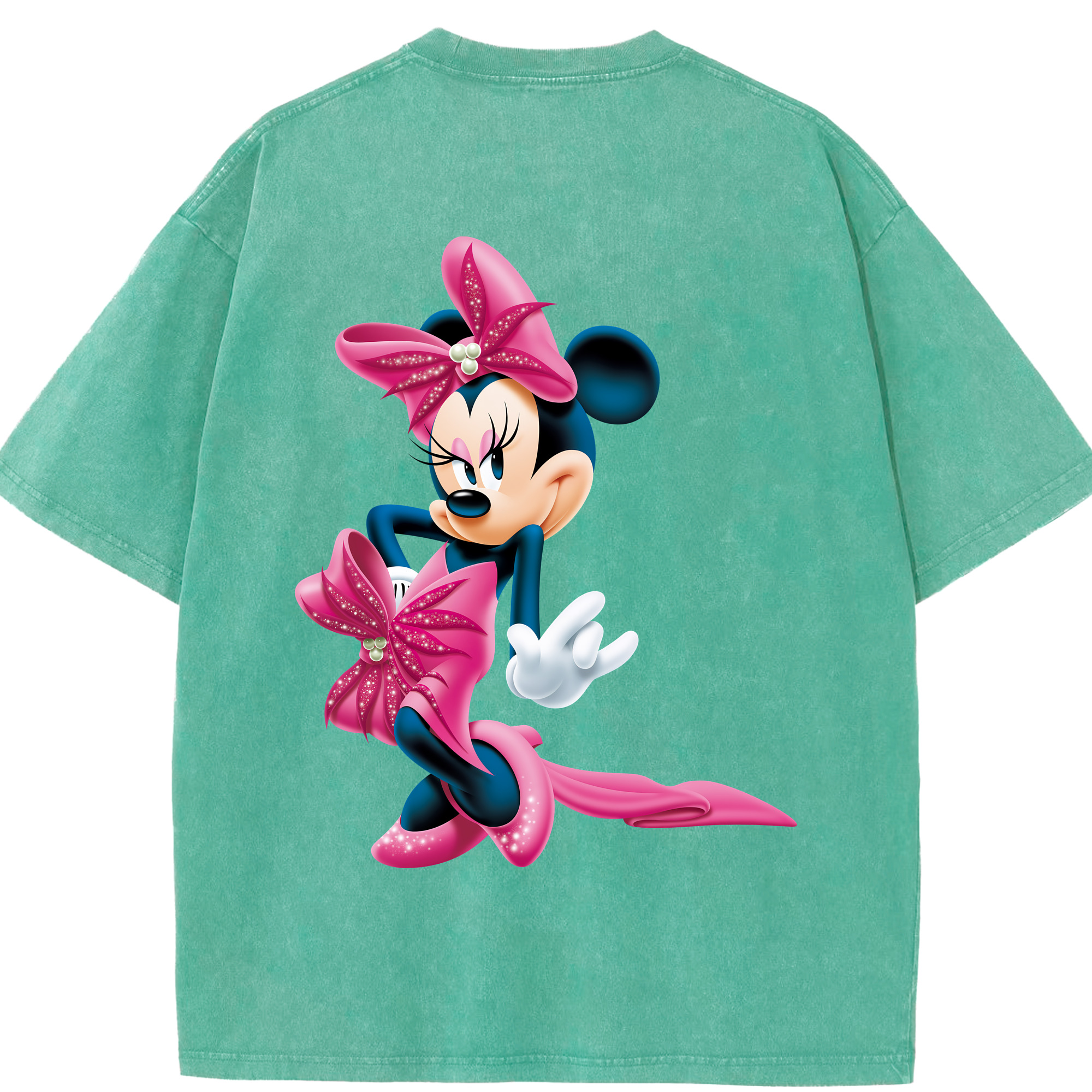（画像用） ミッキーマウス Mickey Mouse 綿100% ヴィンテージ風 半袖Tシャツ（背面プリント）